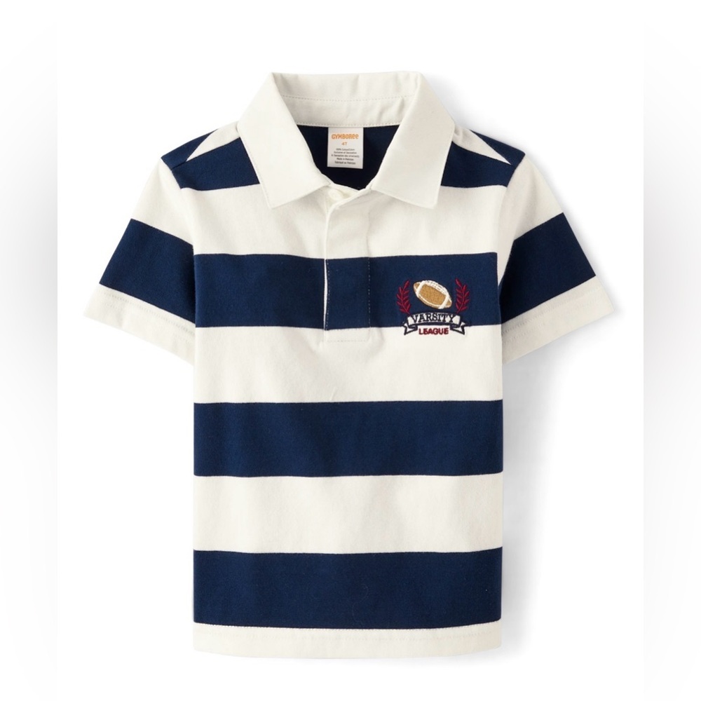 Gymboree Boys Striped Varsity Polo - Classroom Cutie